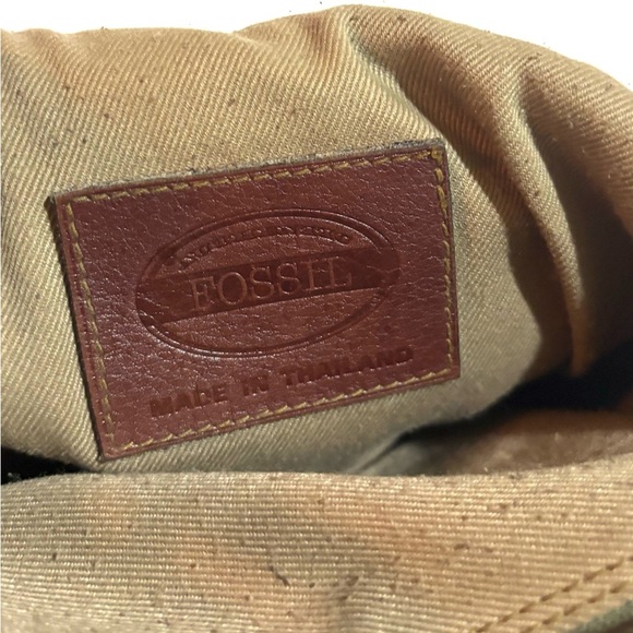 Fossil green brown and Green distressed Leather crossbody Bag - Picture 9 of 13